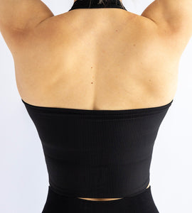 Ribbed Halterlock -Top Deep Black