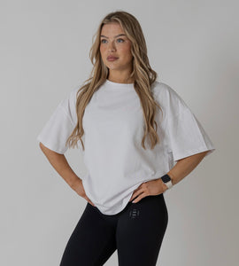 Less Talk More Action Oversize T-Shirt White